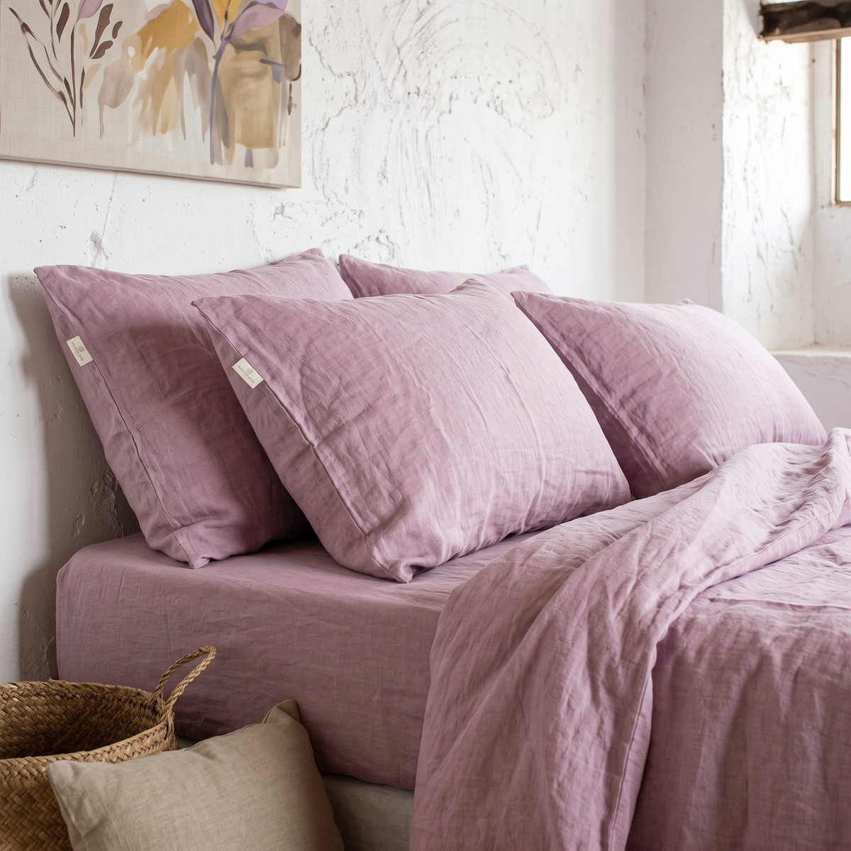 Funda de almohada lino ORQUIDEA-170gr/m2