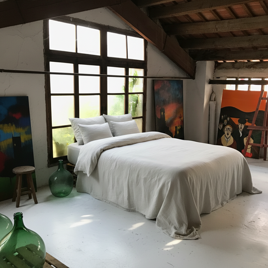 Juego completo lino BLANCO nube 170gr/m2