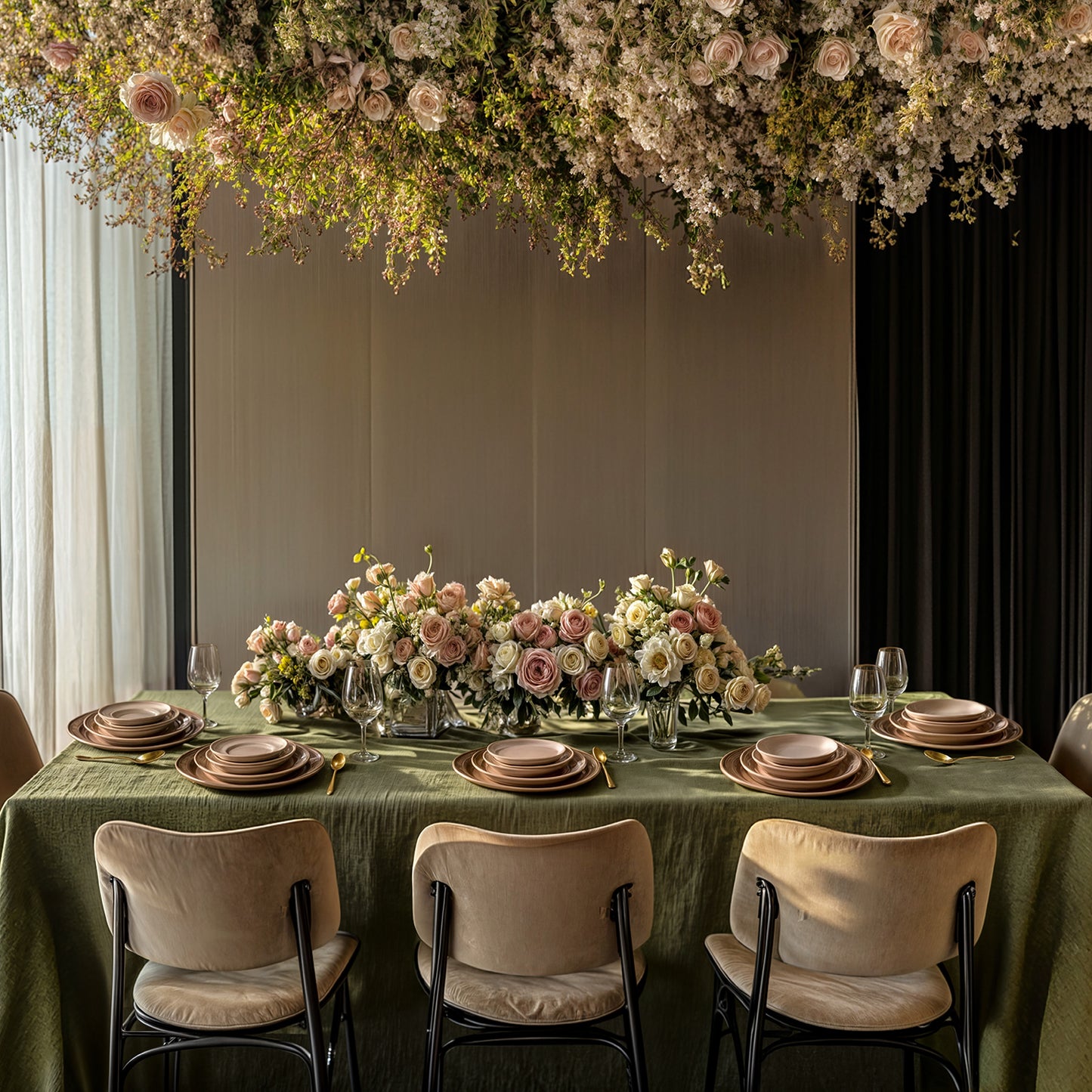 Linen Tablecloth DARK GREEN