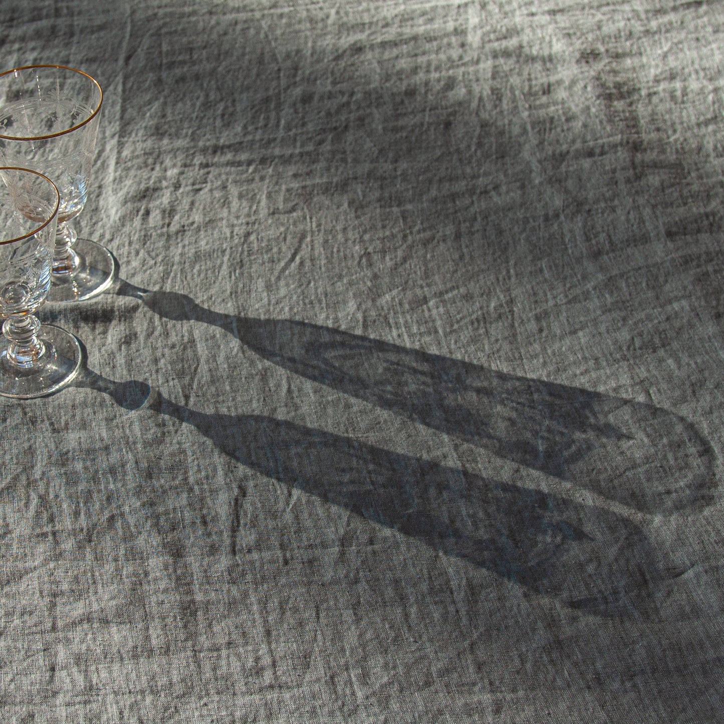 BLUE linen tablecloth