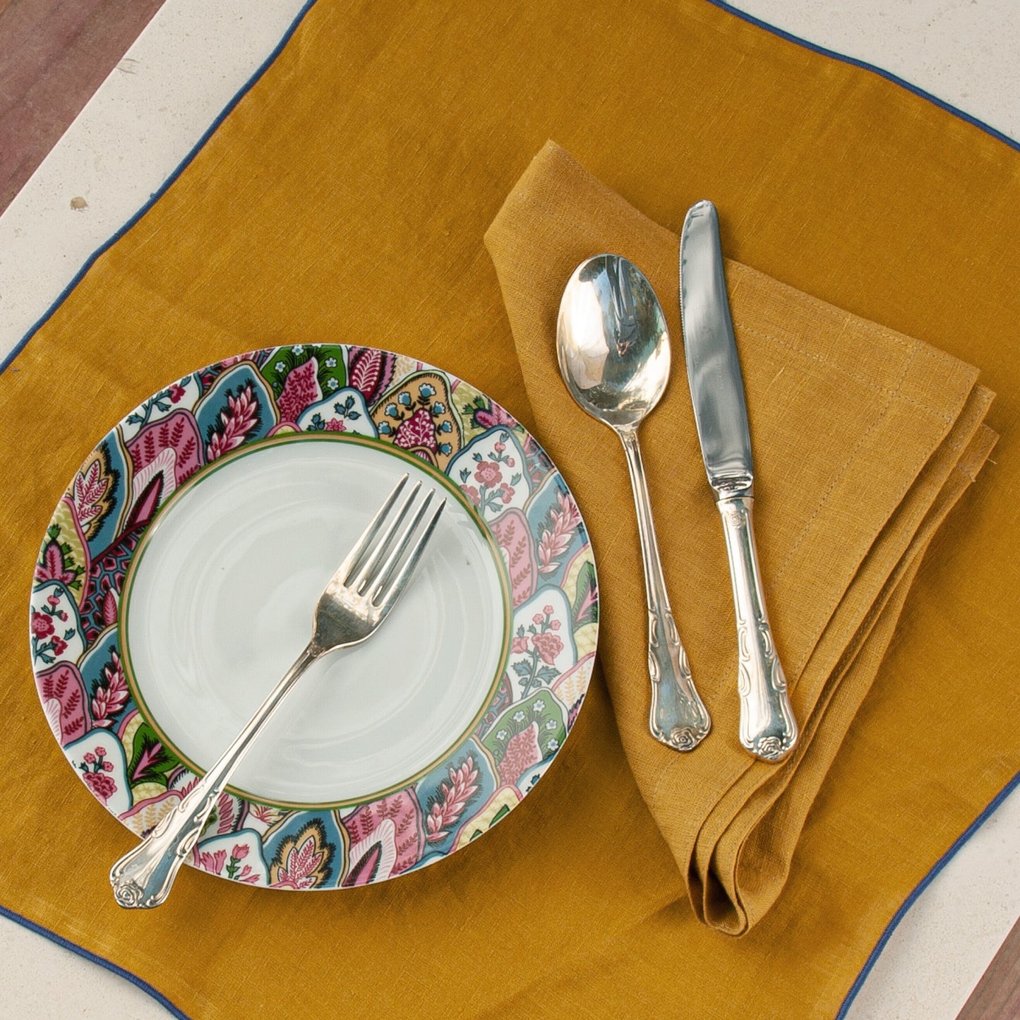 Linen tablecloth MUSTARD