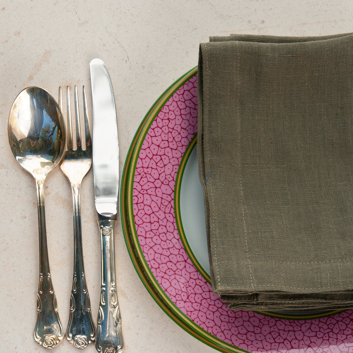 Linen Tablecloth DARK GREEN