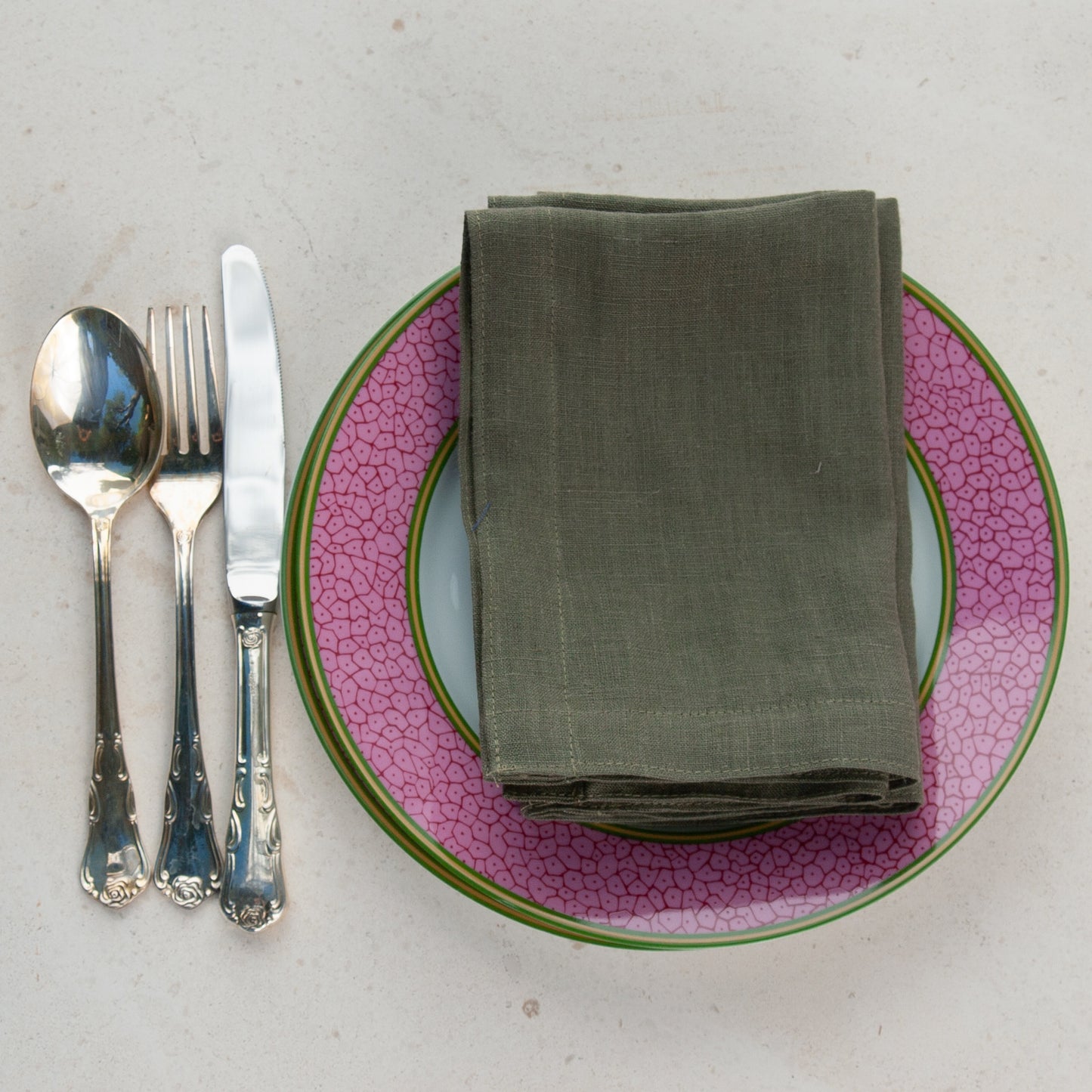 Linen Tablecloth DARK GREEN