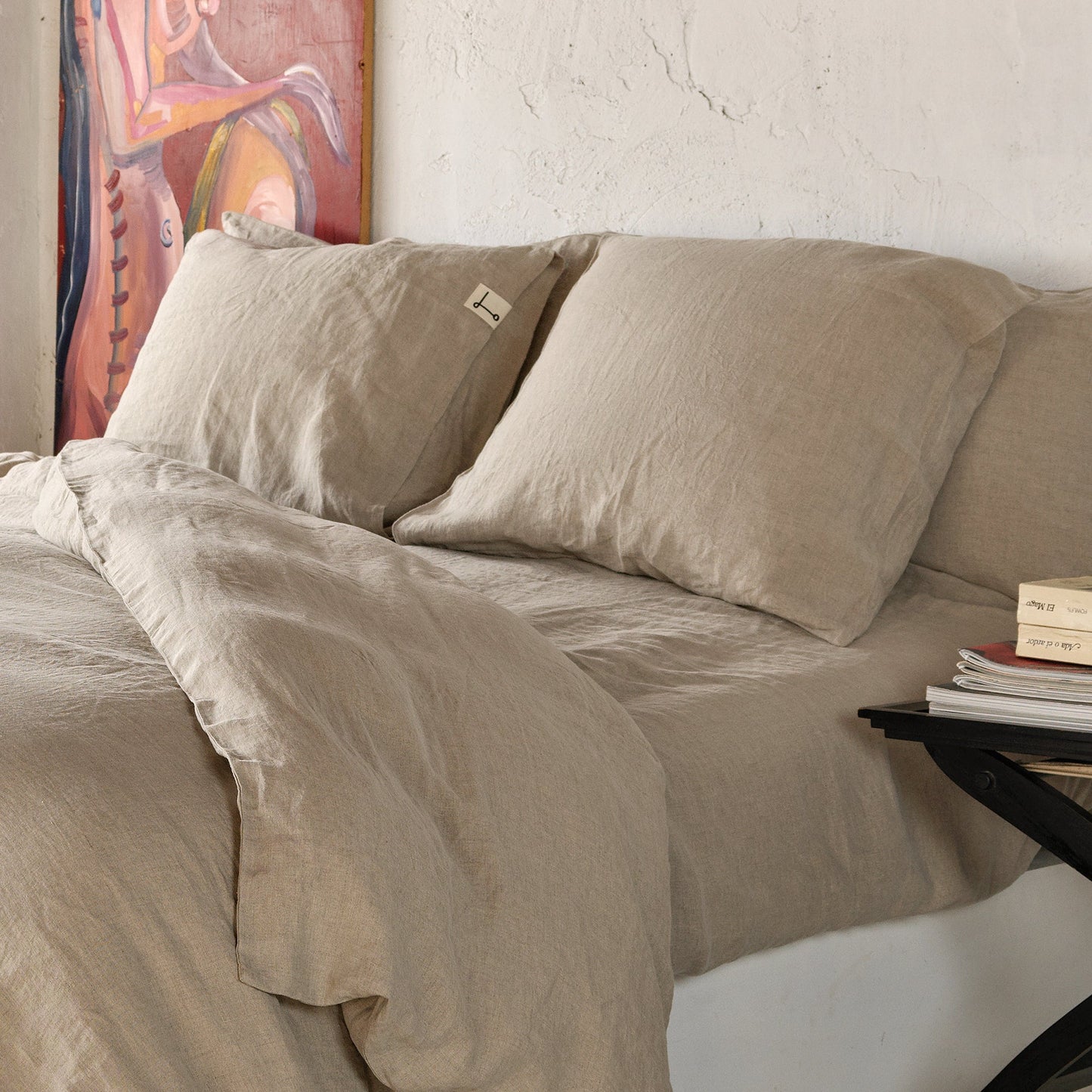 Funda de almohada de lino NATURAL - dE.LENZO