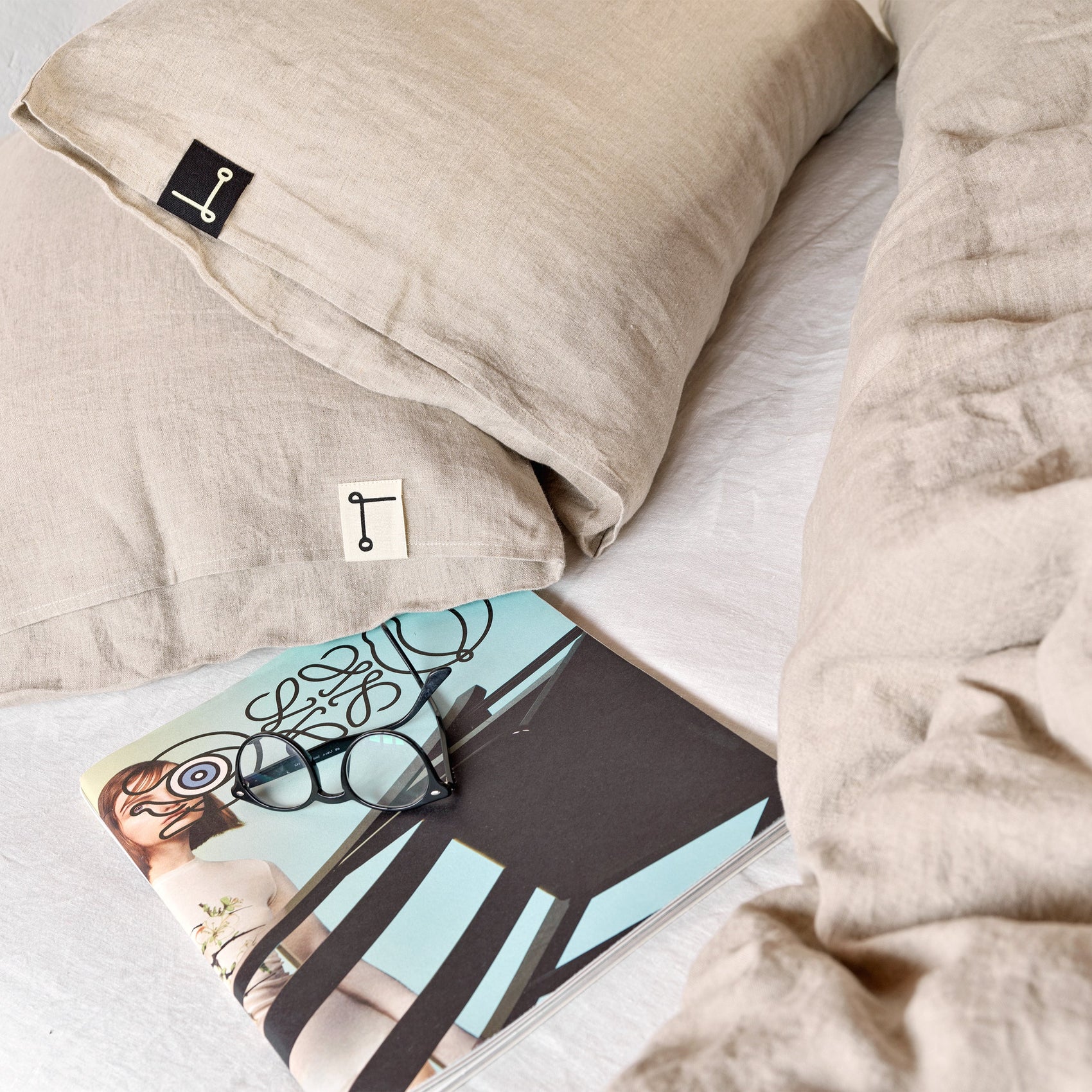 Funda de almohada de lino NATURAL - dE.LENZO
