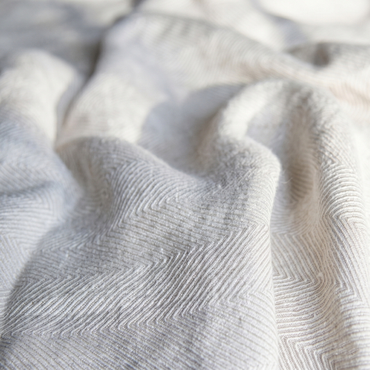 Juego completo Lino Lavado ESPIGADO Herringbone – Blanco