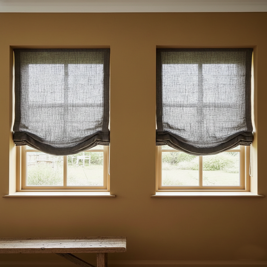 Custom-made linen blinds
