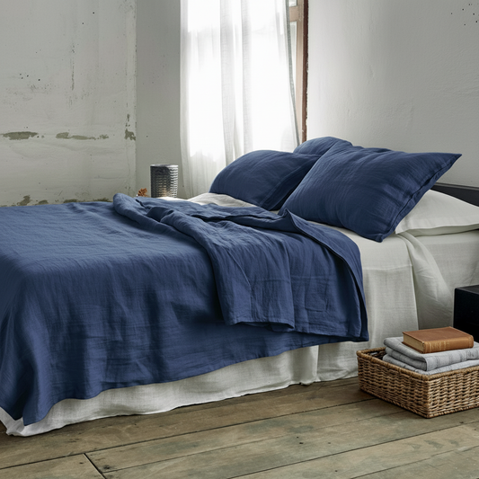 Funda nórdica lino azul JEAN-170gr/m2