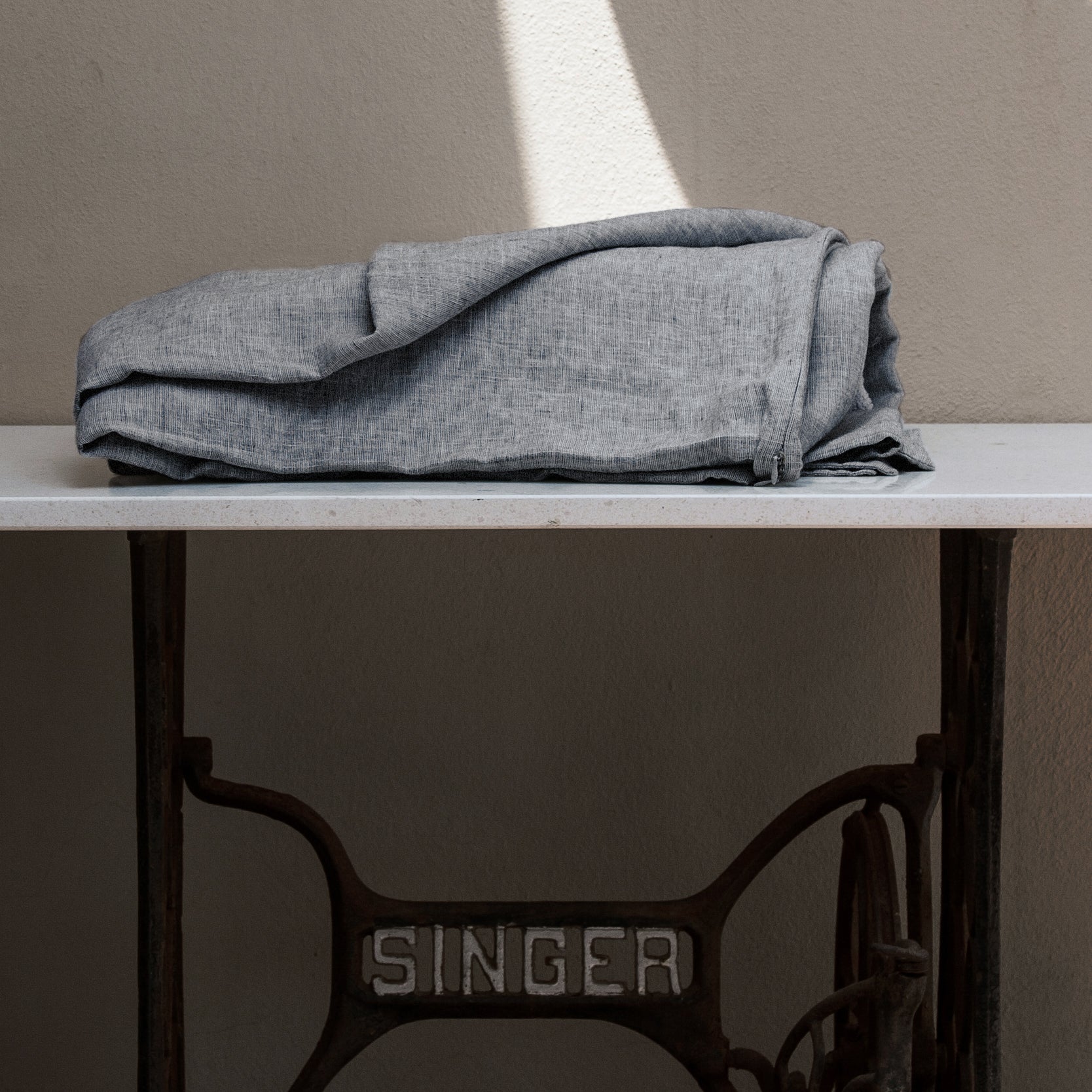 OLIVE green linen duvet cover-180gr