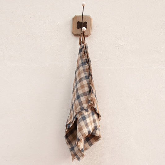 Linen kitchen towels BLUE SQUARES