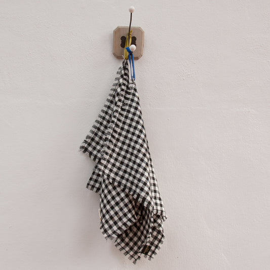 VICHY BLACK linen kitchen towels