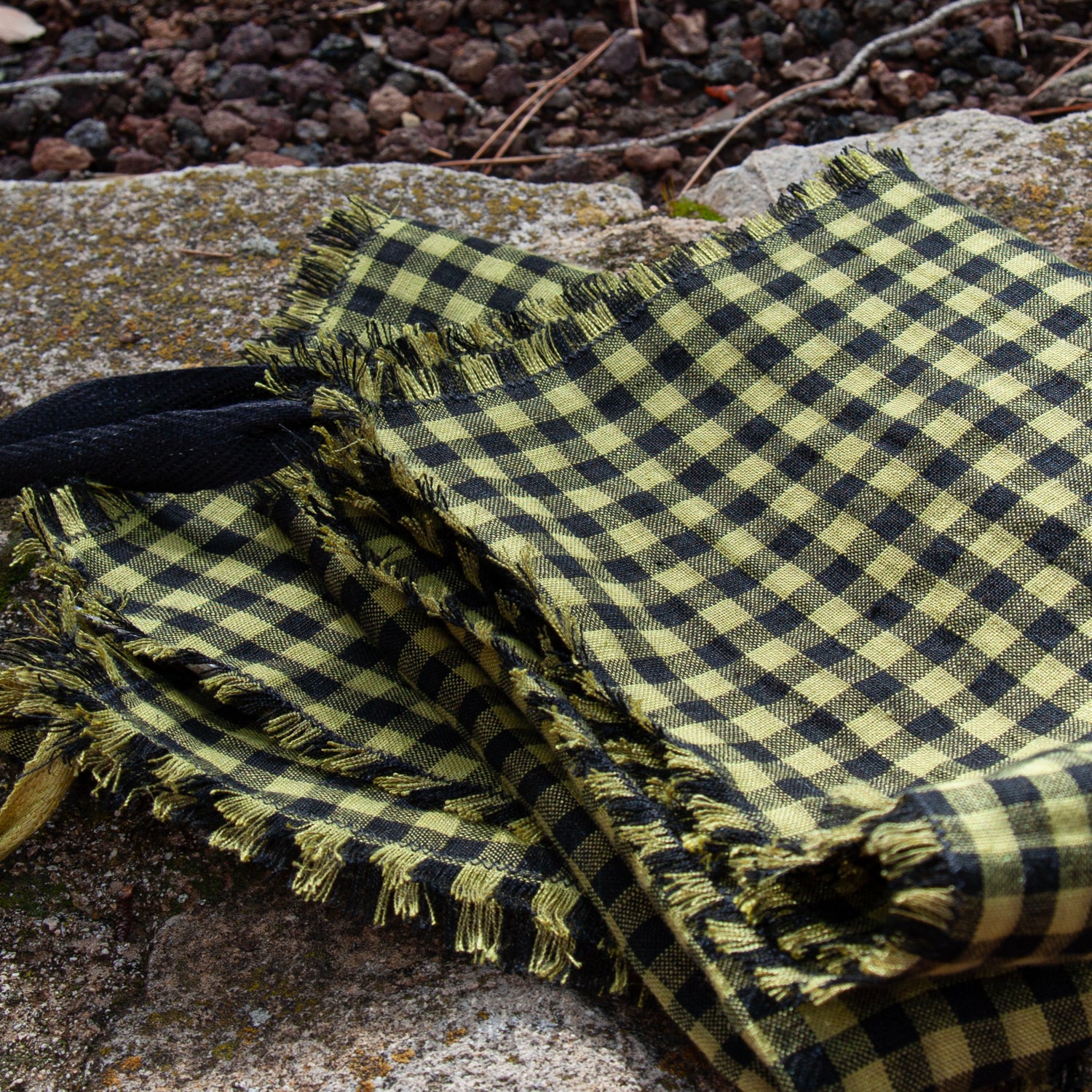 VICHY OLIVE Linen kitchen towels