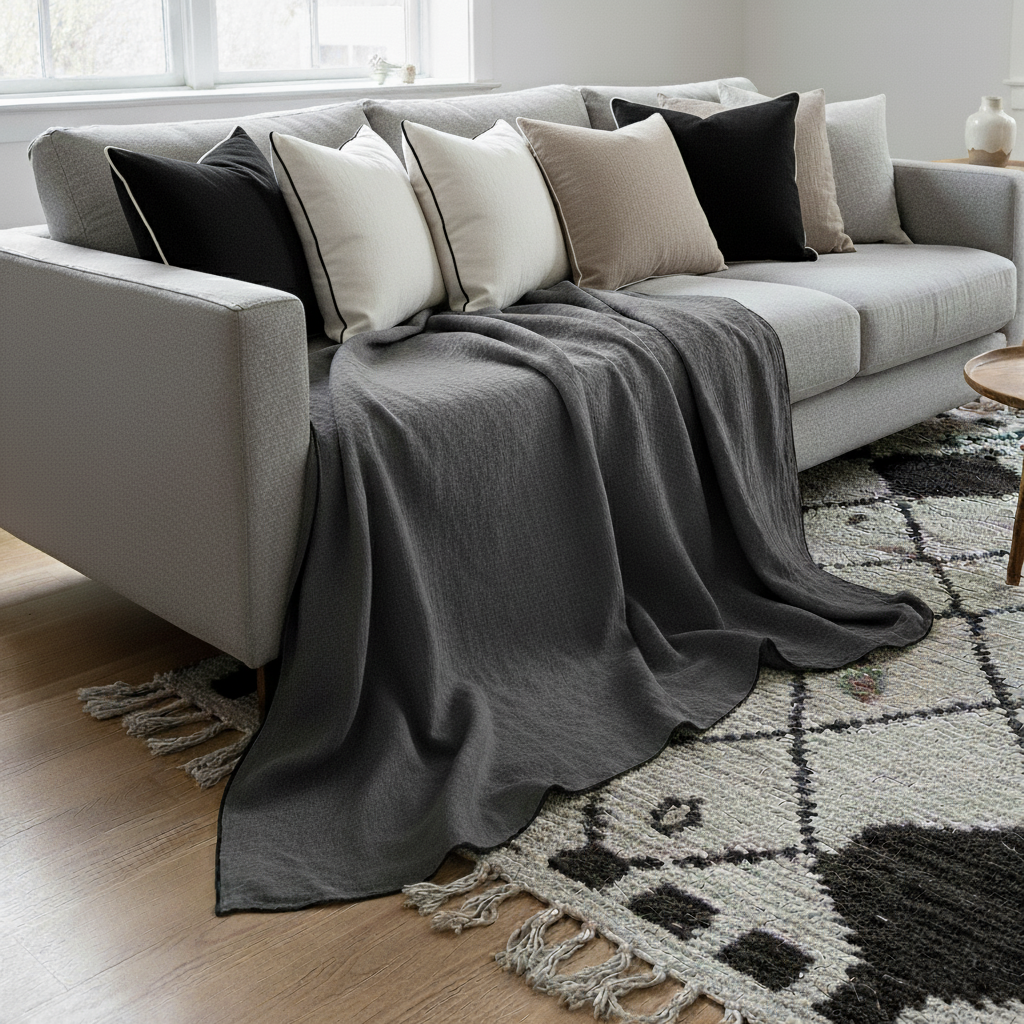 Plaids for SOFA in washed linen