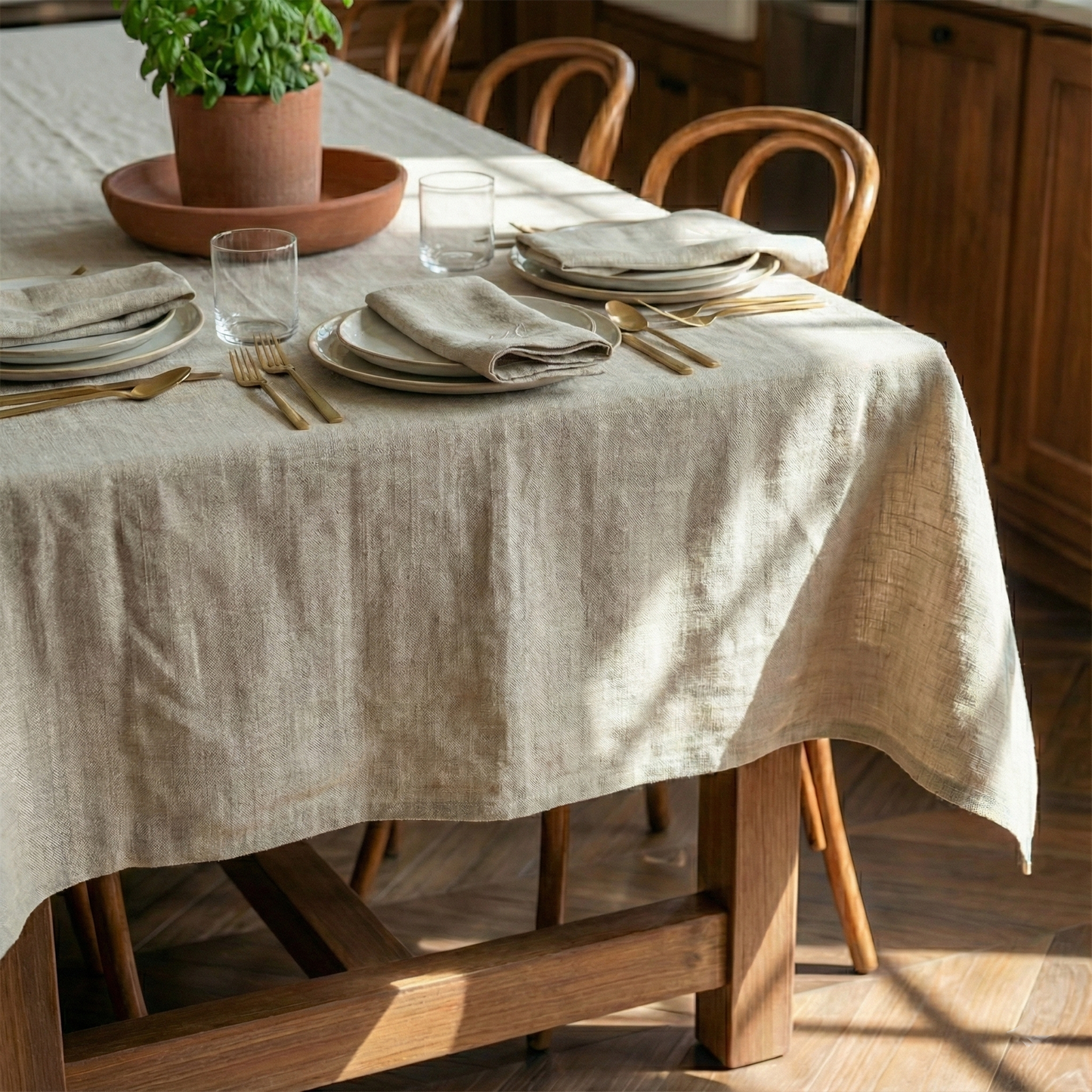 Coarse Linen Tablecloth NATURAL-220gr/m2