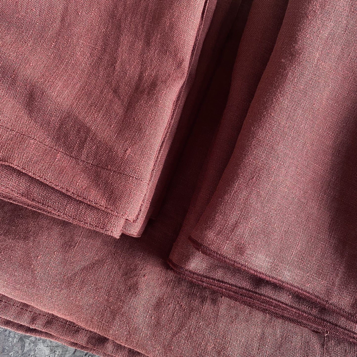 BURGUNDY linen tablecloth