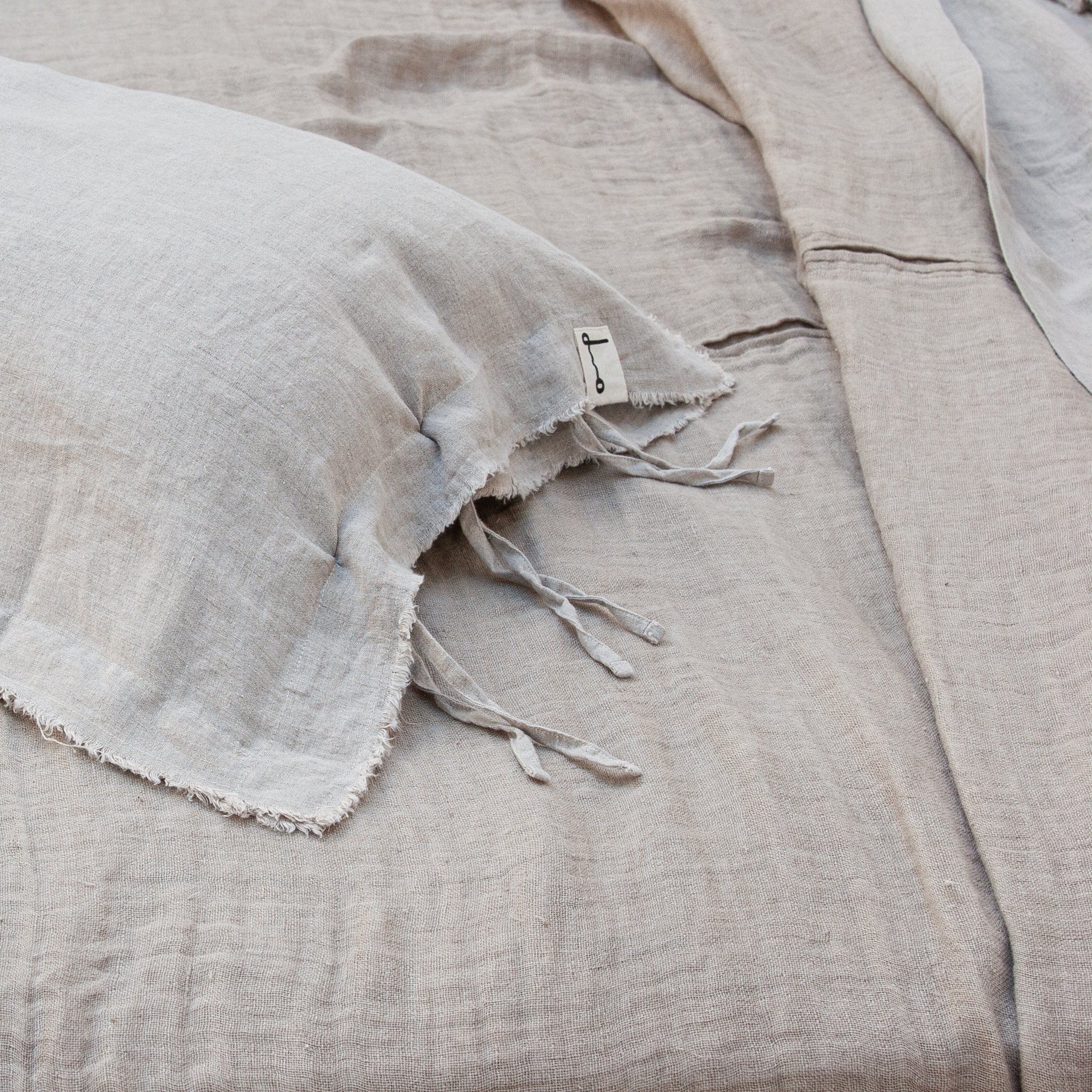 Fundas de almohada de lino natural