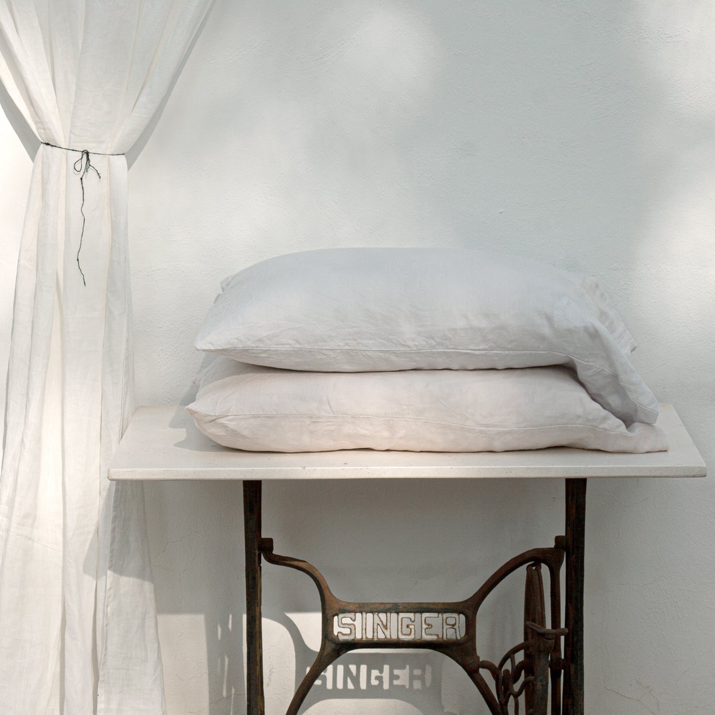 Juego de sábanas de lino blanco PERLA-170gr/m2