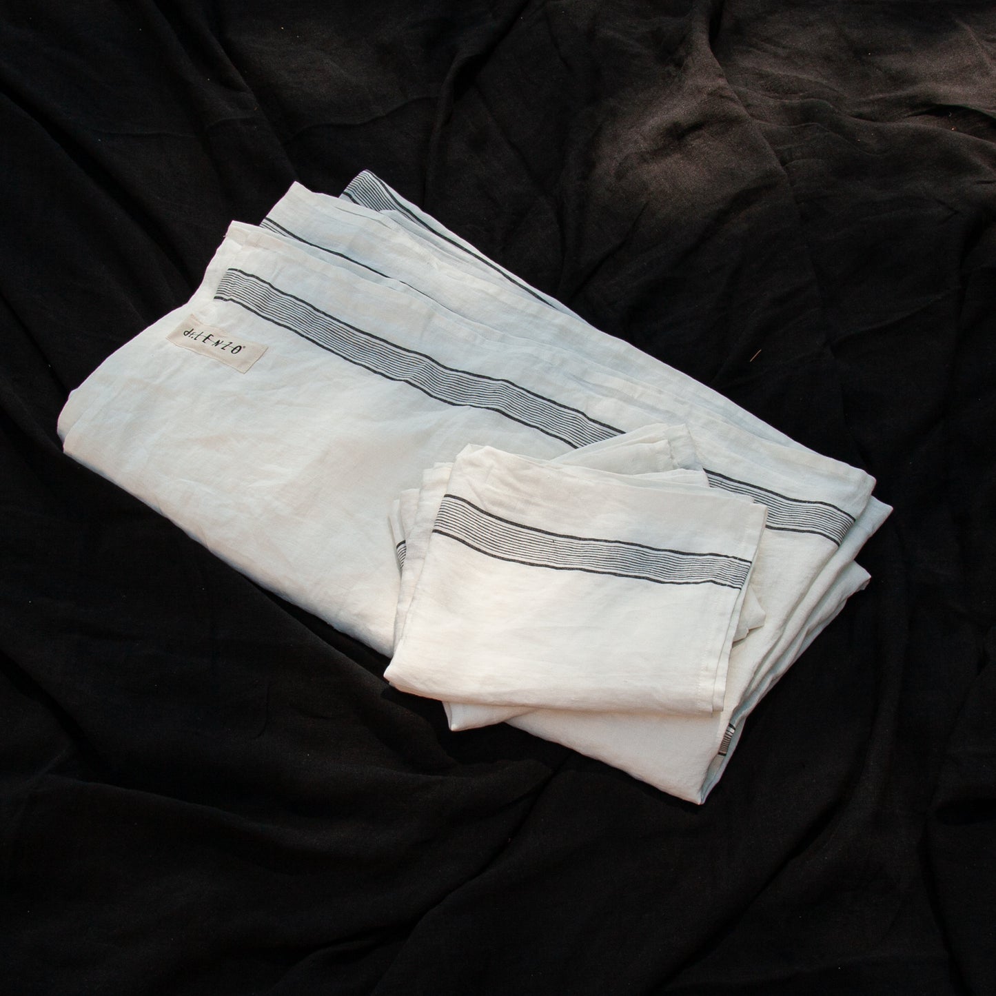 Juego de sábanas de lino Rayado-170gr/m2