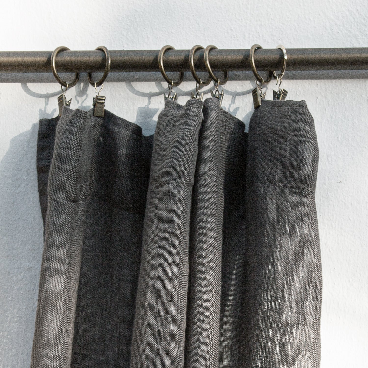 Cortinas de lino de color gris