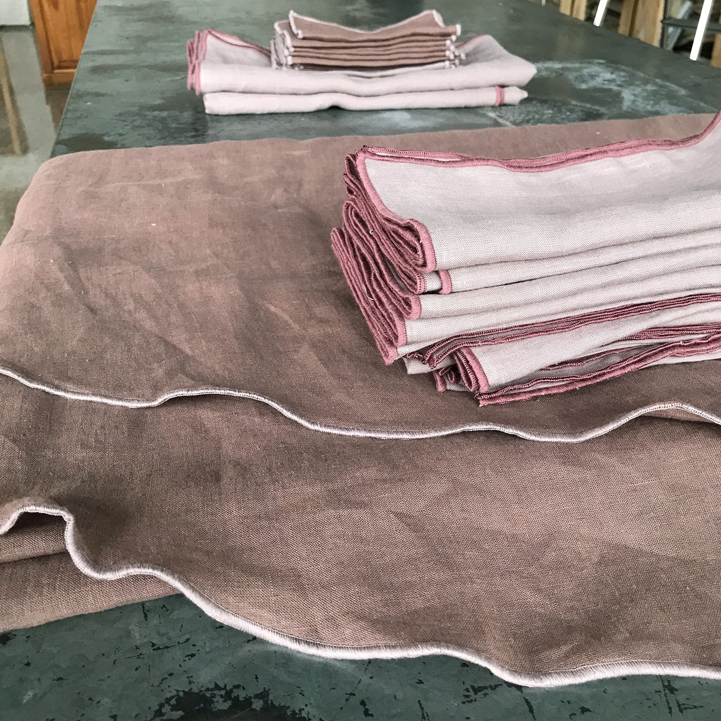 AUBERGINE linen tablecloth