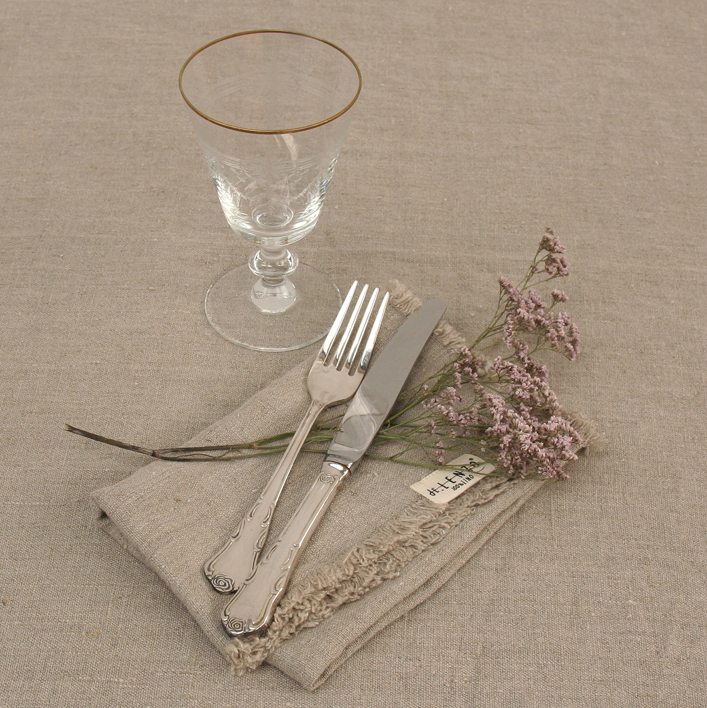 Mantel de lino y flores MARRAKECH - dE.LENZO