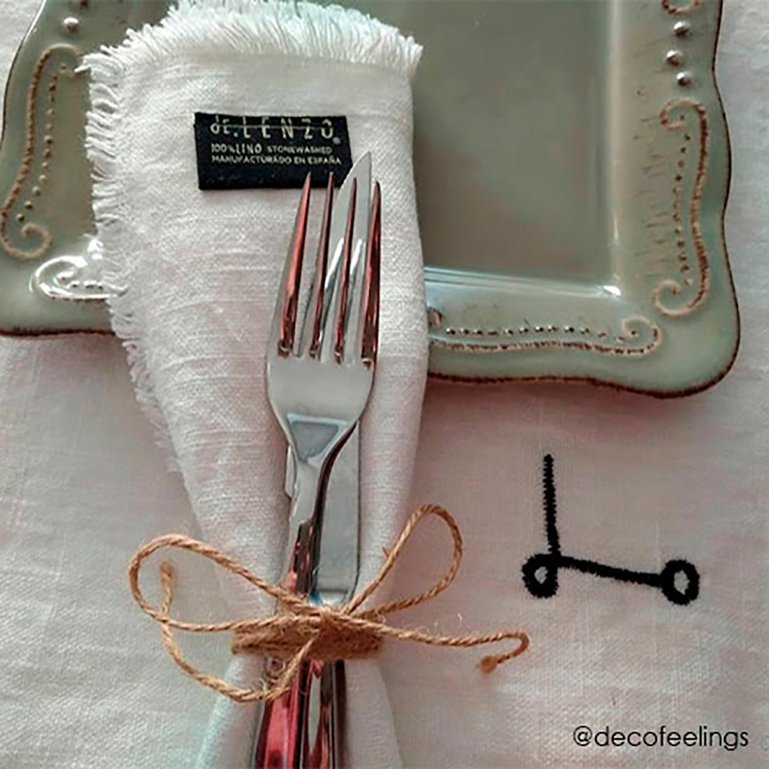 Servilletas de lino MARRAKECH blanco - dE.LENZO