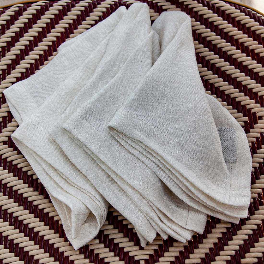 Servilletas de lino ESPIGA blancas - dE.LENZO