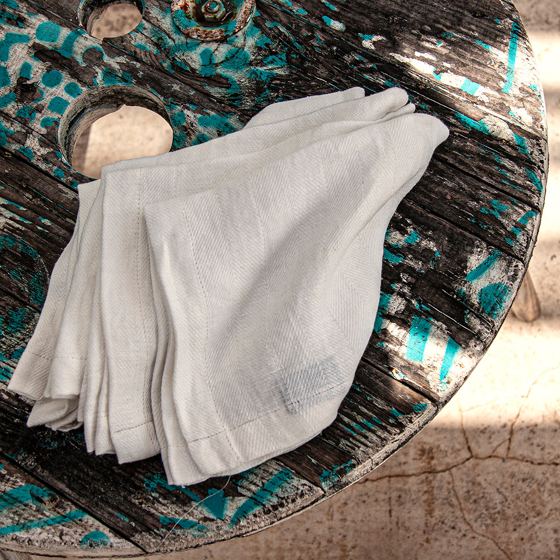 Servilletas de lino ESPIGA blancas