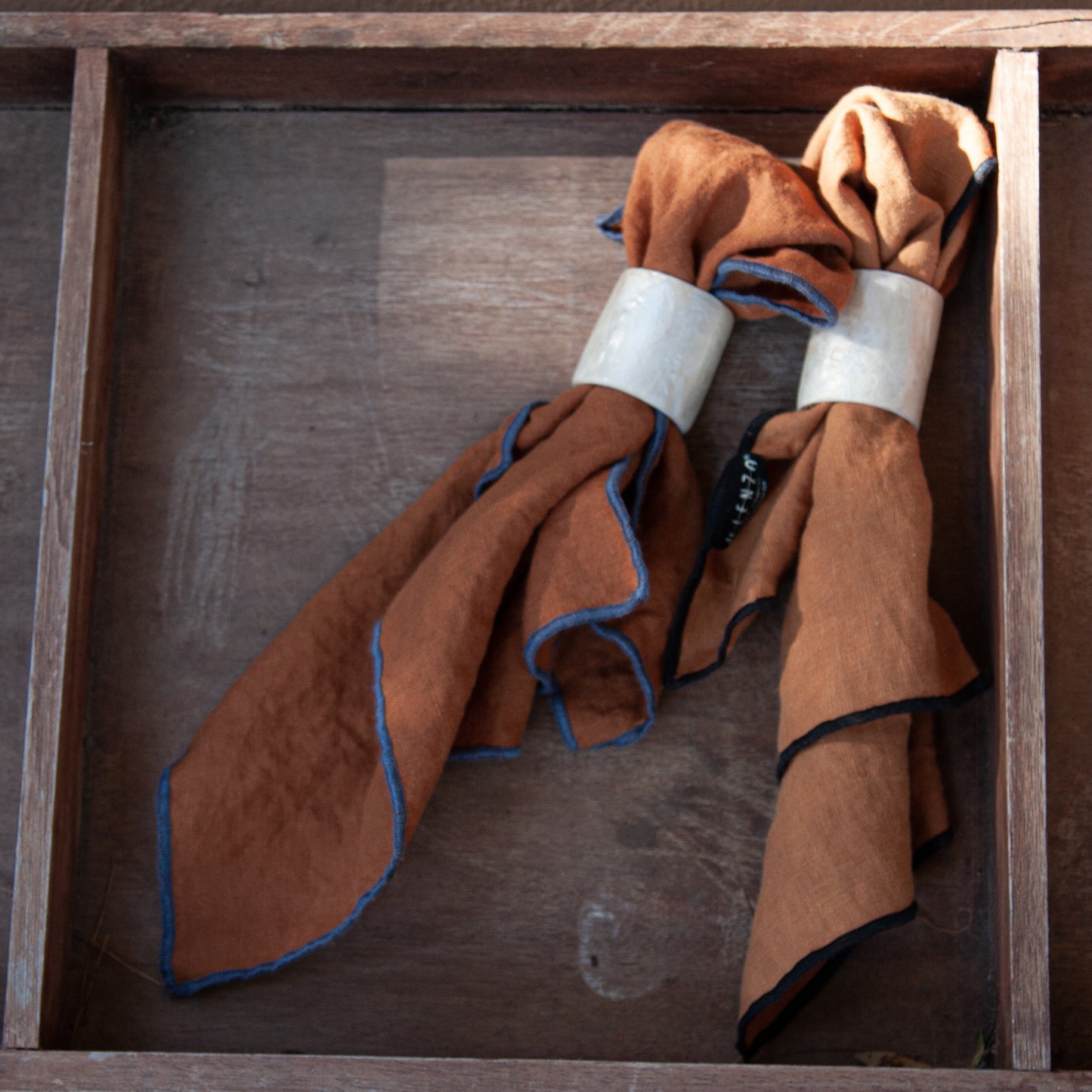 Linen napkins with hemstitch