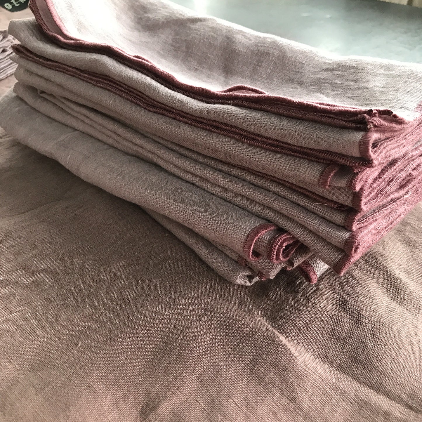 AUBERGINE linen tablecloth