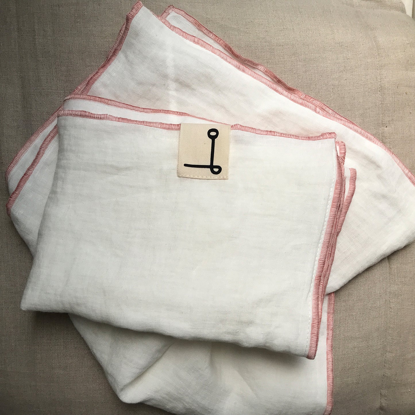 Taie d'oreiller en lin ROSE -170gr/m2