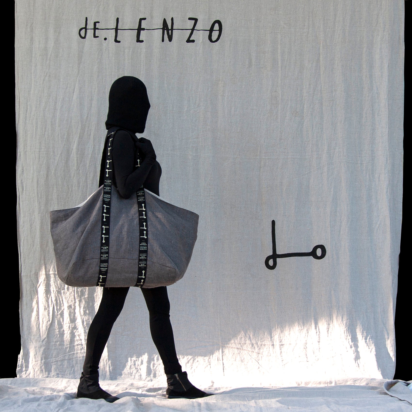 Shopper bag XXL- GRIS - dE.LENZO