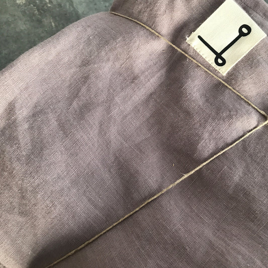 Fundas de almohada de lino lavado malva 170 gramos confeccionadas a medida