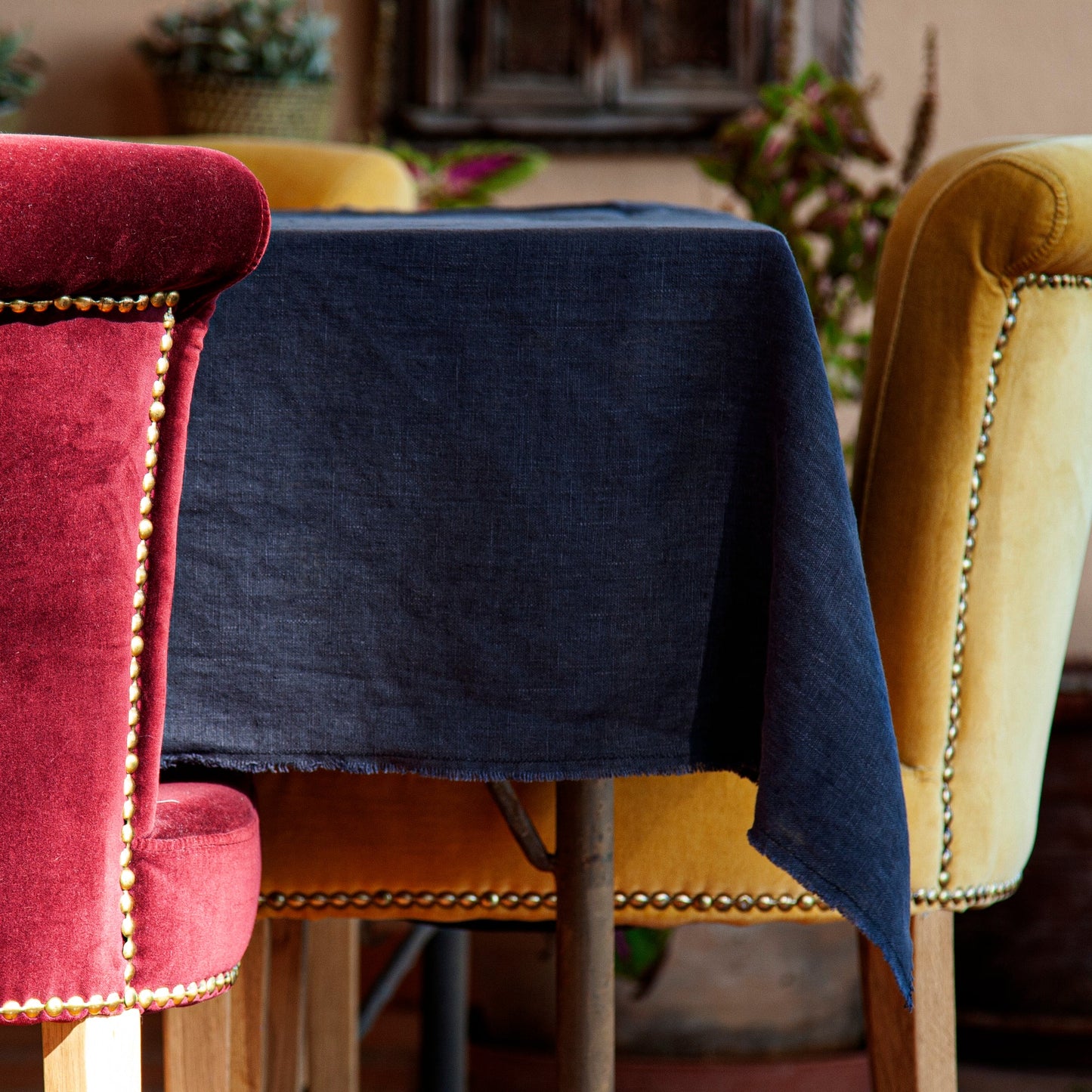 Mantel de lino negros MARRAKECH - dE.LENZO