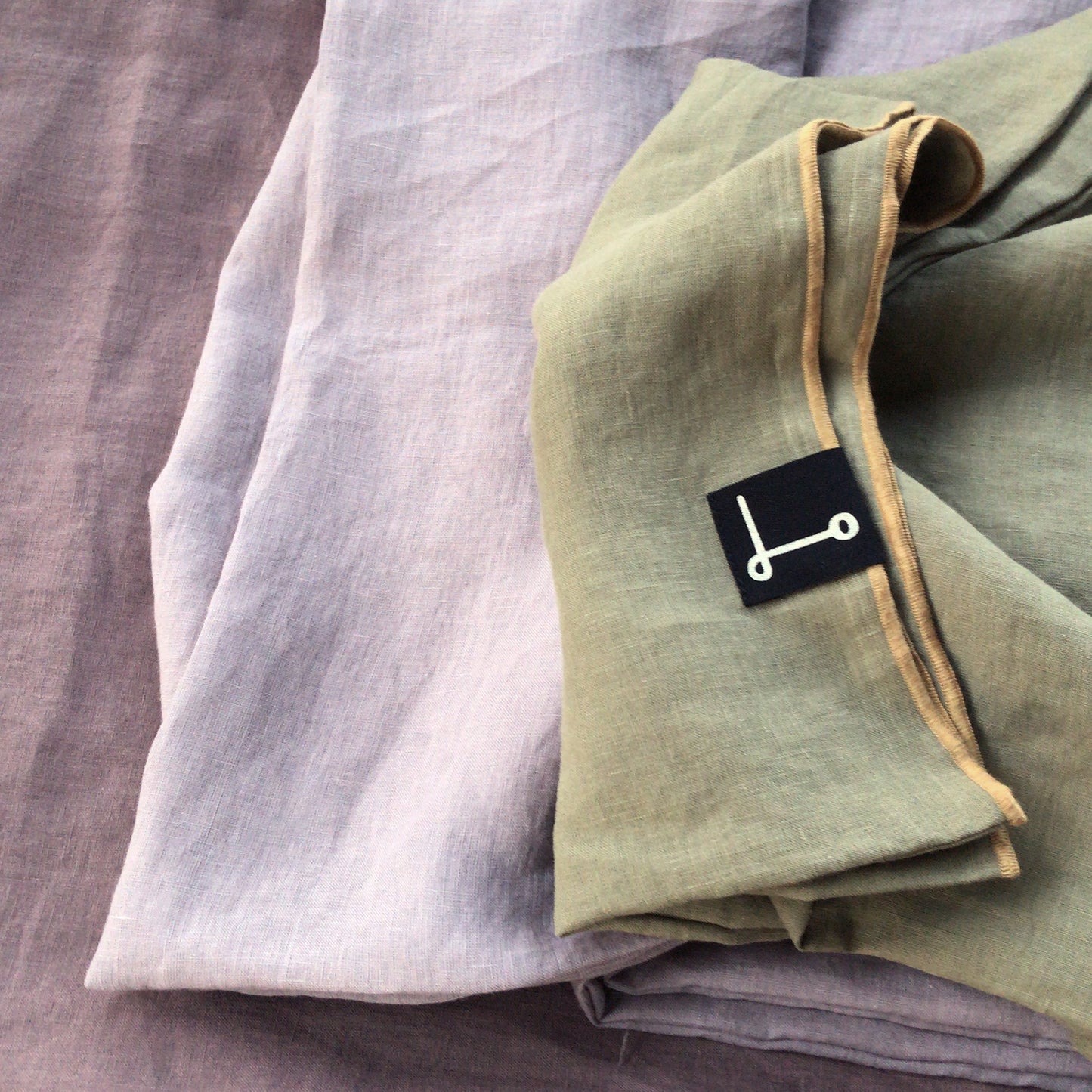 Juego de sábanas de lino VERDE OLIVO-190gr/m2