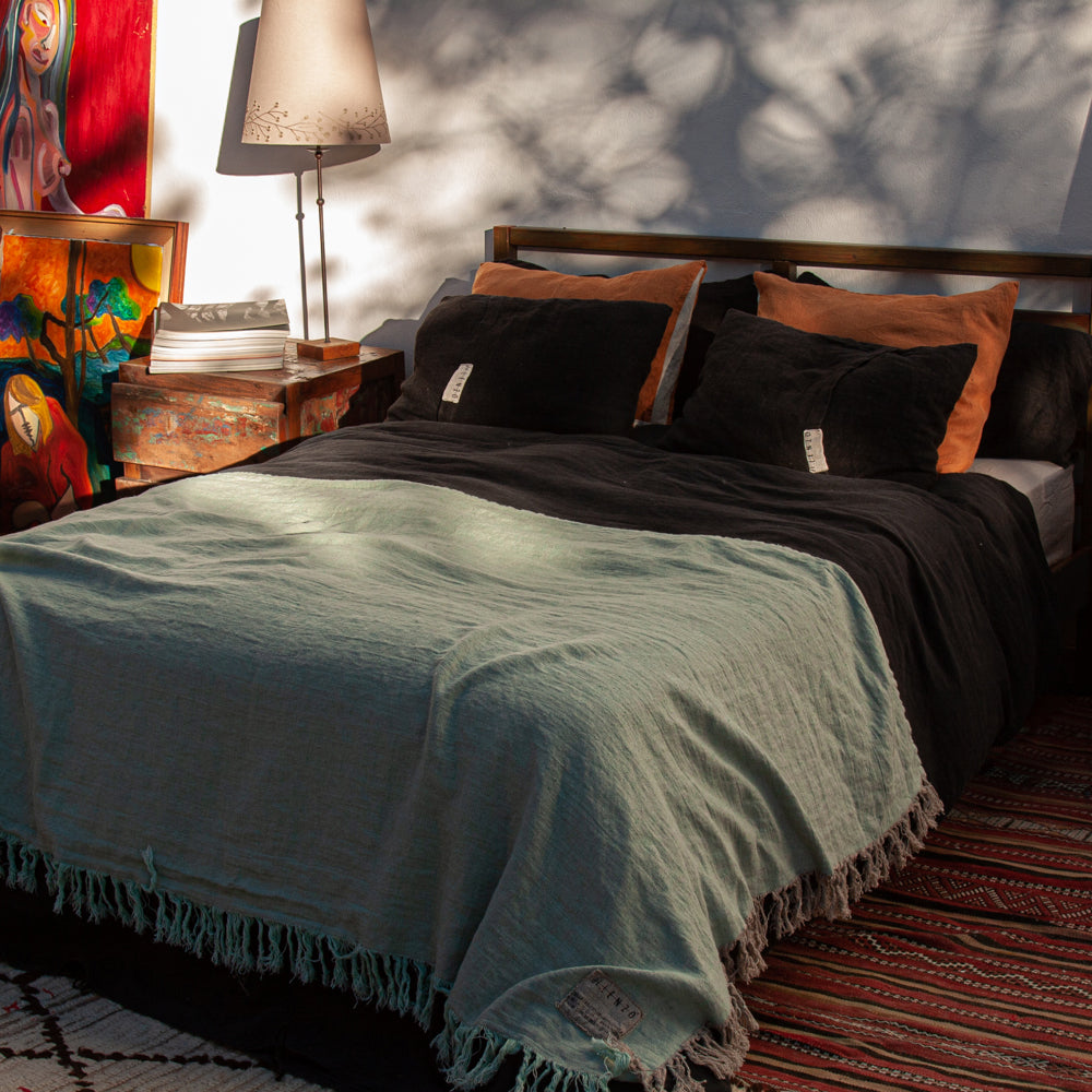 Ensemble de draps en lin NOIR-170gr/m2
