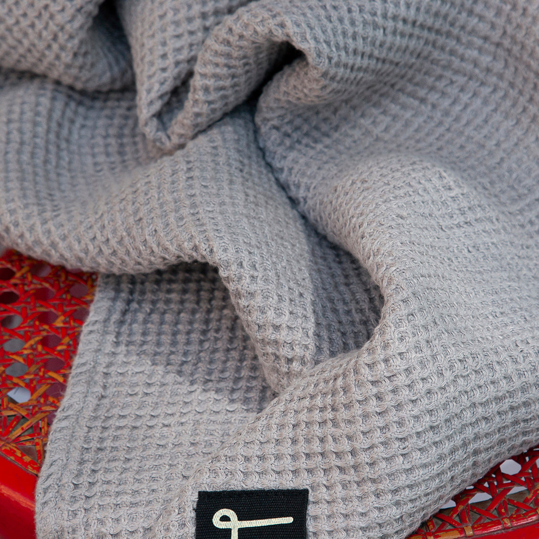 Juego de toallas gofre de lino GRIS PERLA - dE.LENZO