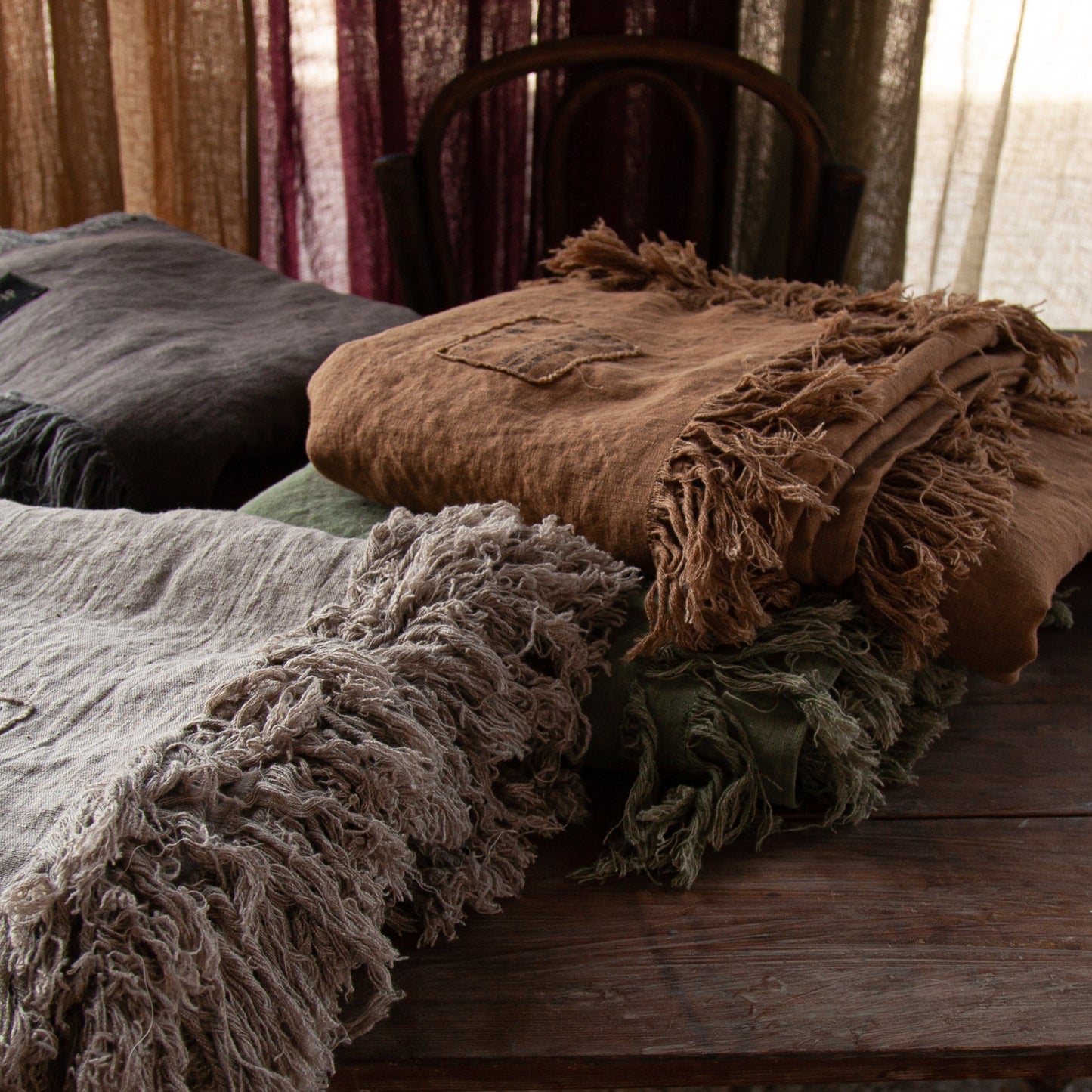 Plaids en lin lavé personnalisés pour PERSONALISED