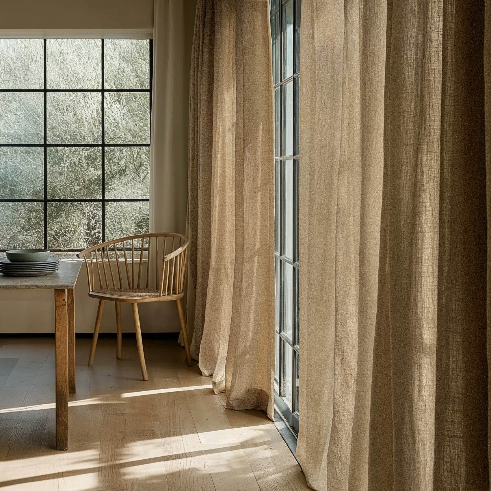 PEGGY earth linen curtains 90gr/m2