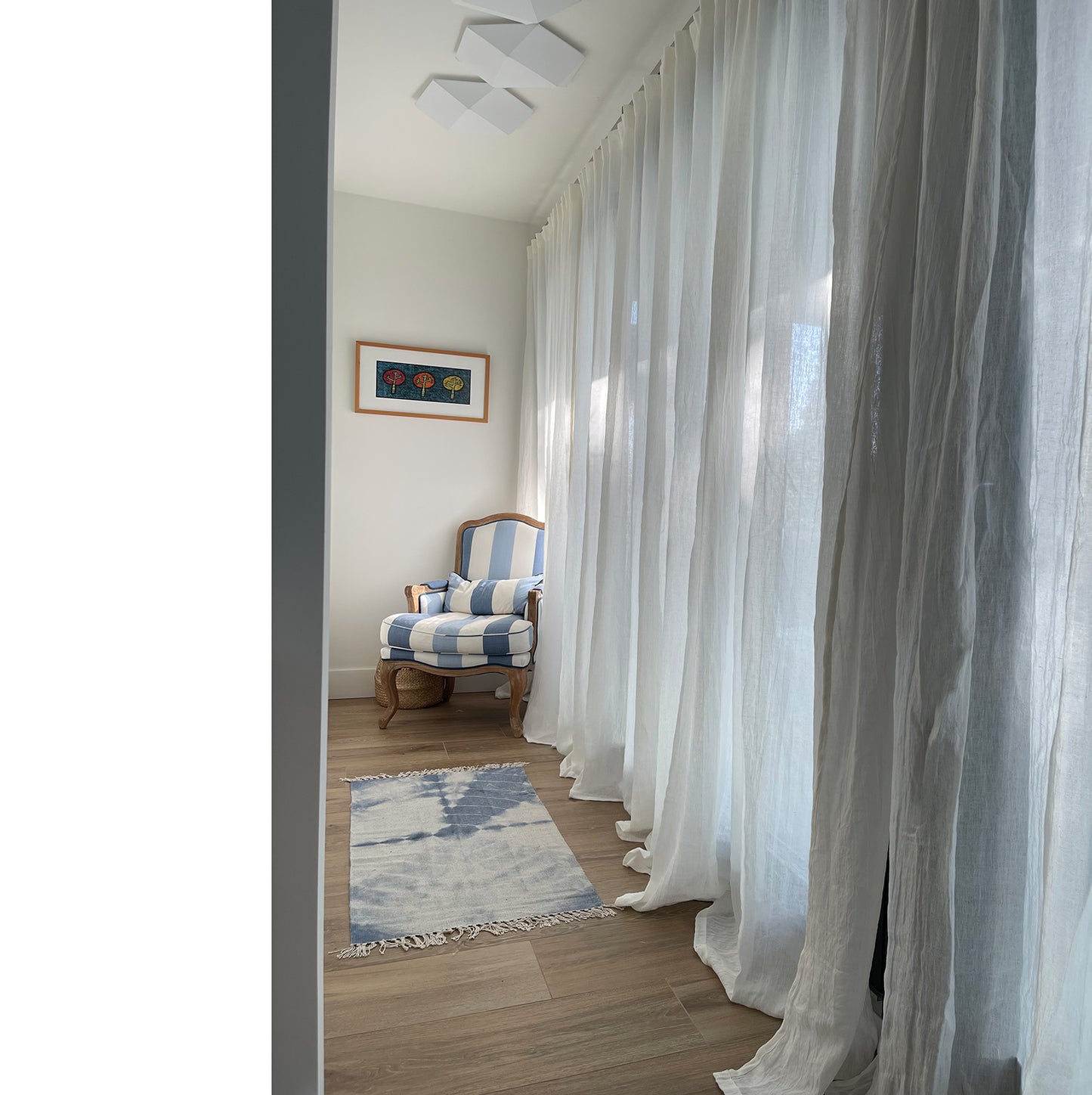 Linen curtain dE.LENZO white 150gr/m2