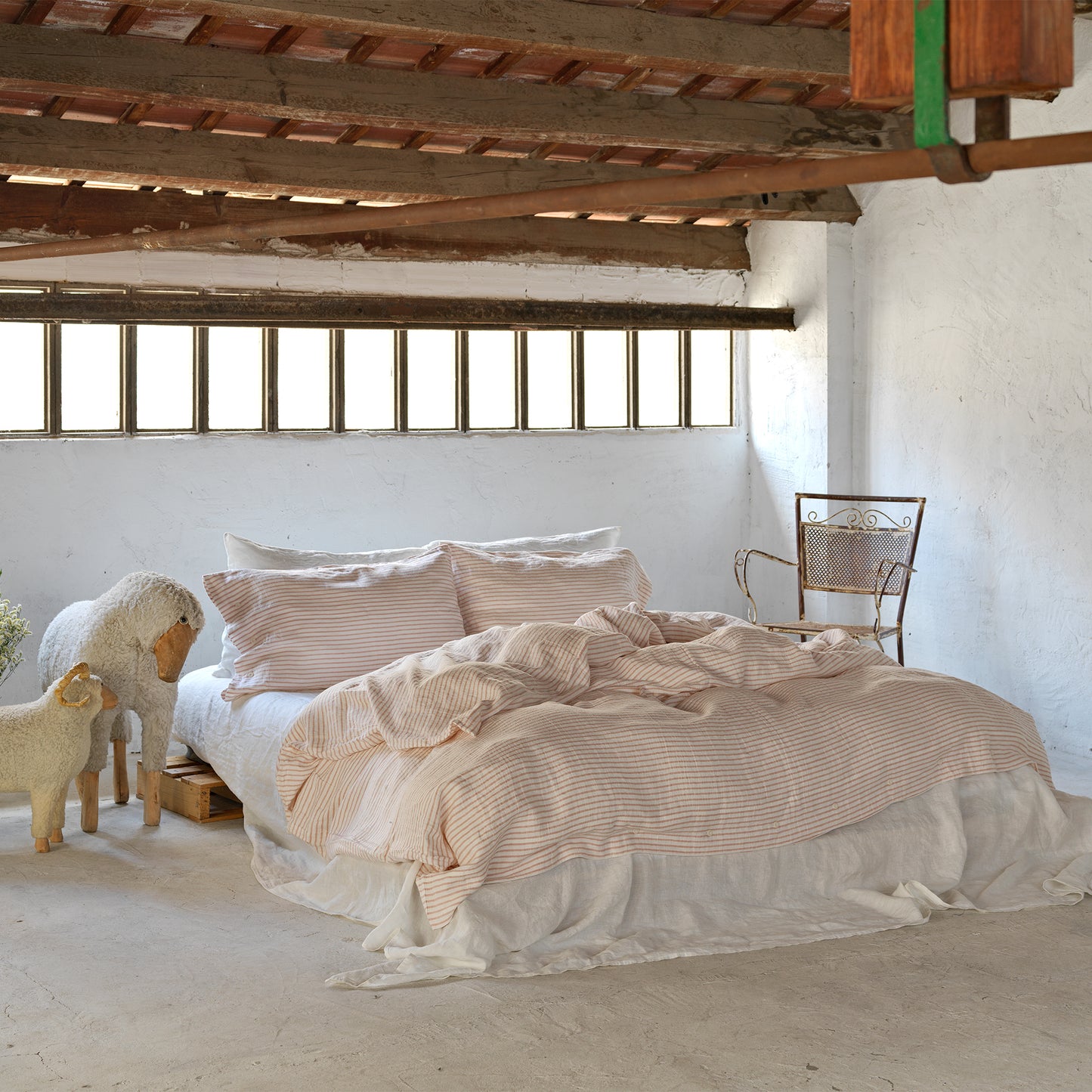 Complete linen set SAILOR PINK-234gr/m2