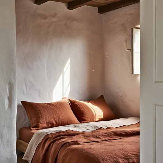 TERRACOTTA linen duvet cover-170gr/m2