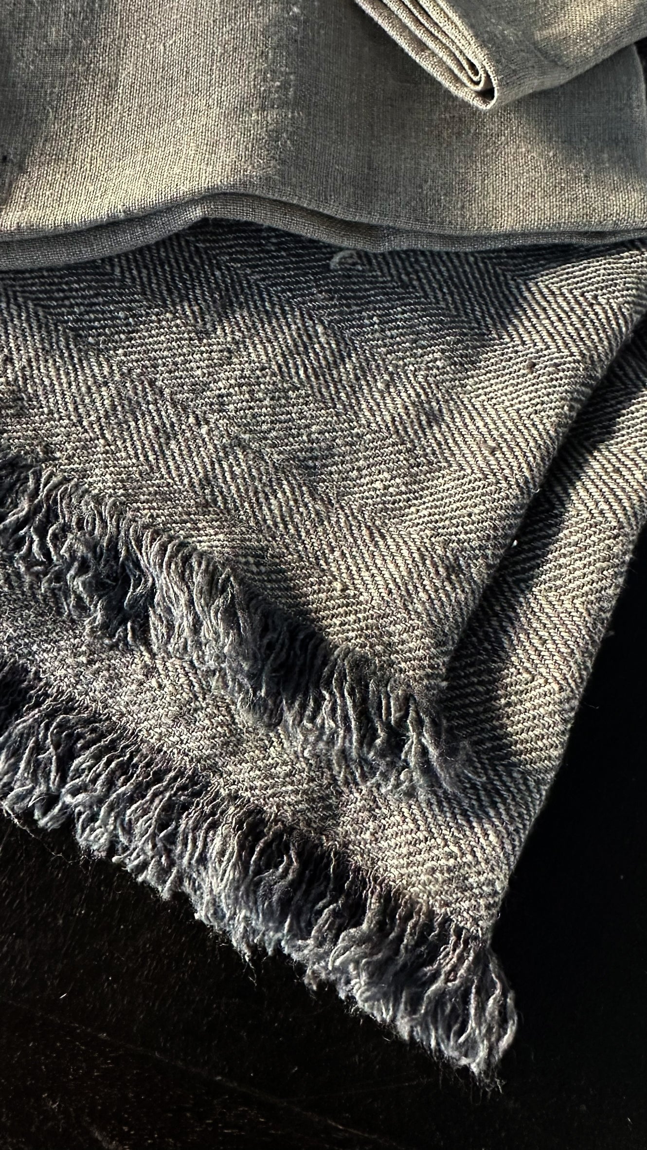 Caminos de mesa de lino JAIPUR desflecados OUTLET