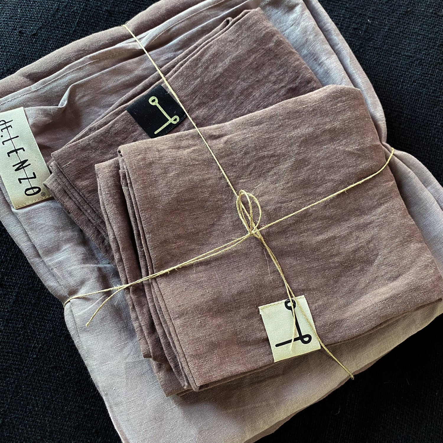 MAUVE linen sheet set-160gr/m2