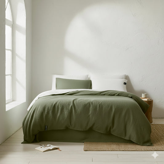 Kit complet lin LAUREL VERT-170gr/m2