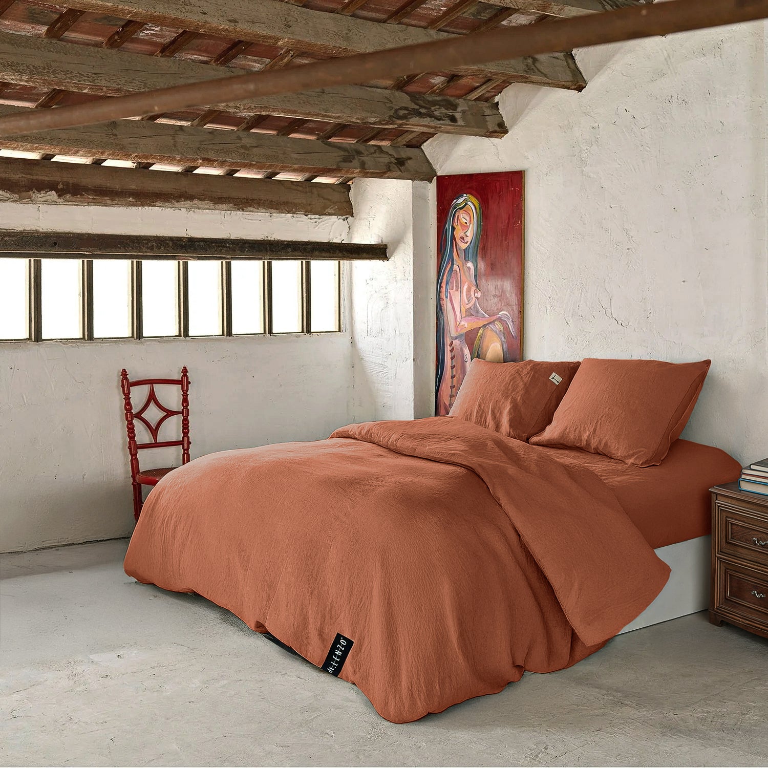 Complete set linen TERRACOTTA-170gr/m2