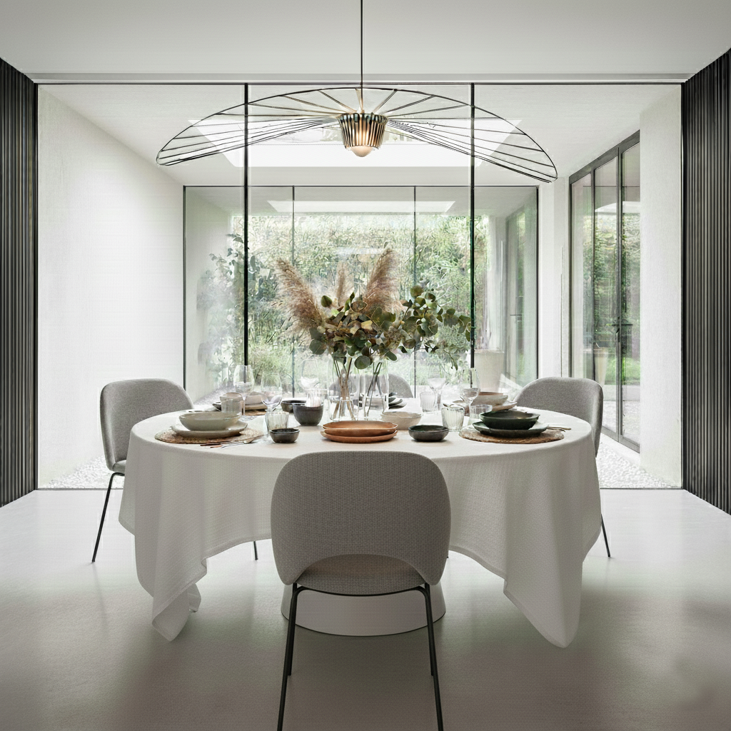 Coarse linen tablecloth WHITE-220gr/m2