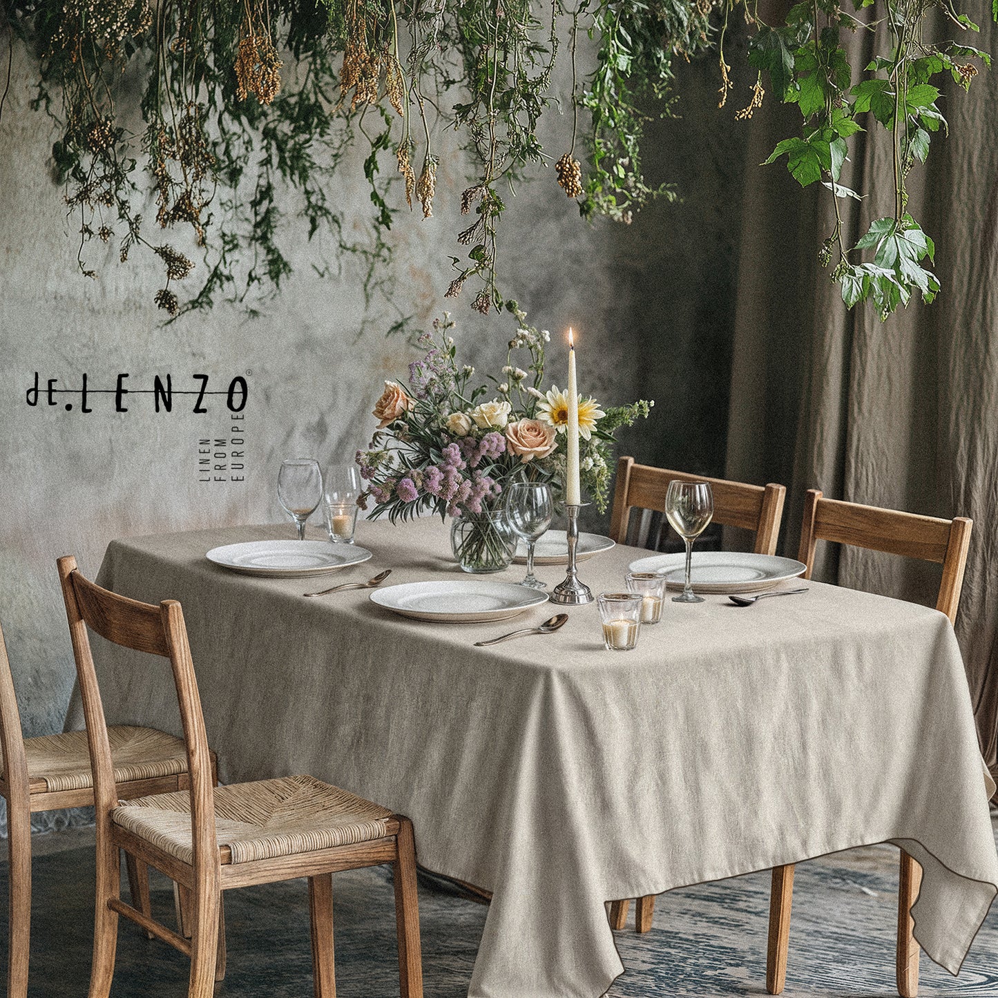 NATURAL linen tablecloth