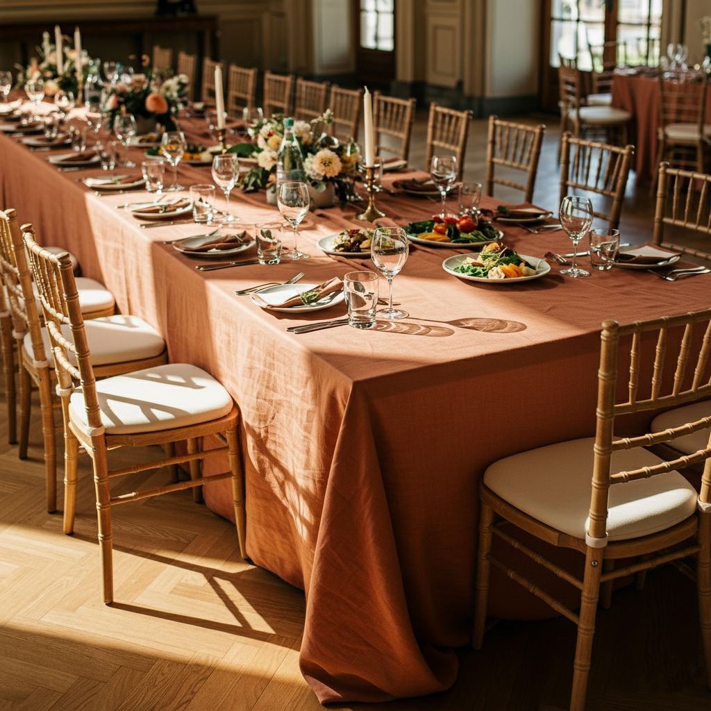 Coarse colored linen tablecloths-220gr/m2