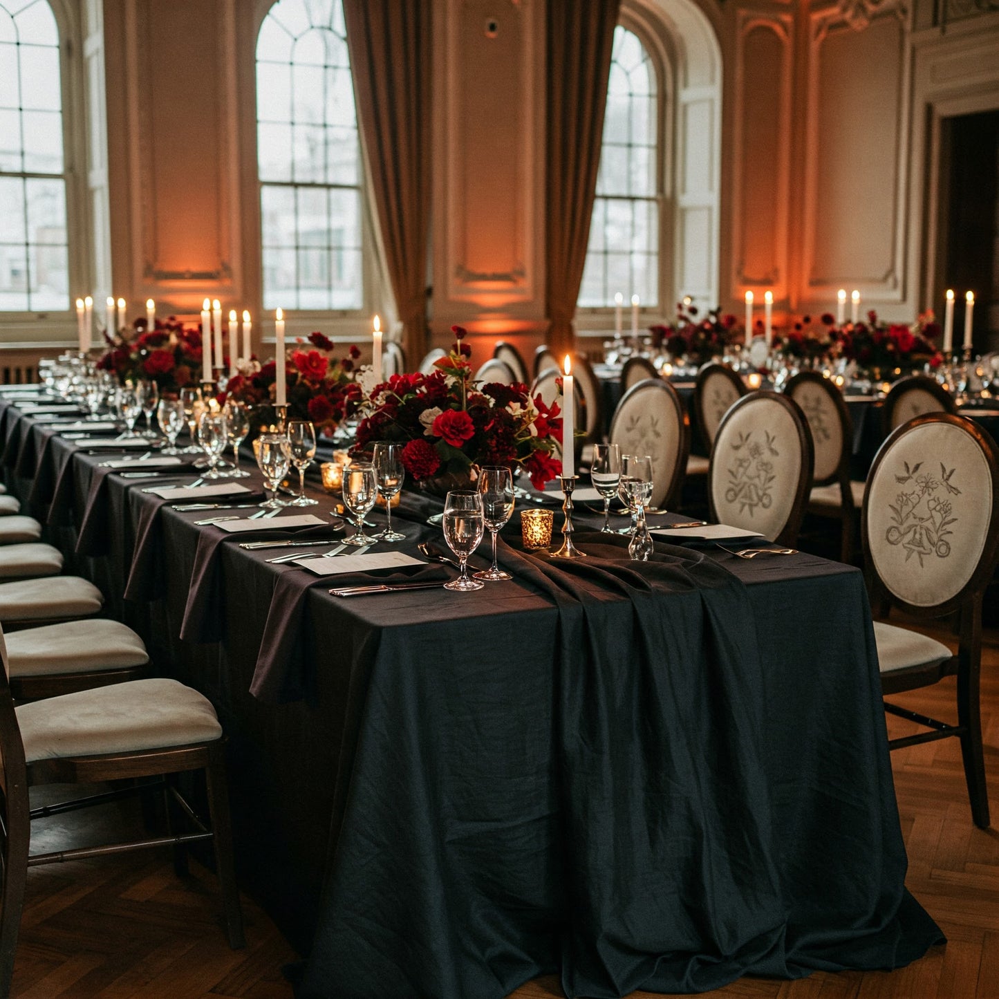 Coarse colored linen tablecloths-220gr/m2